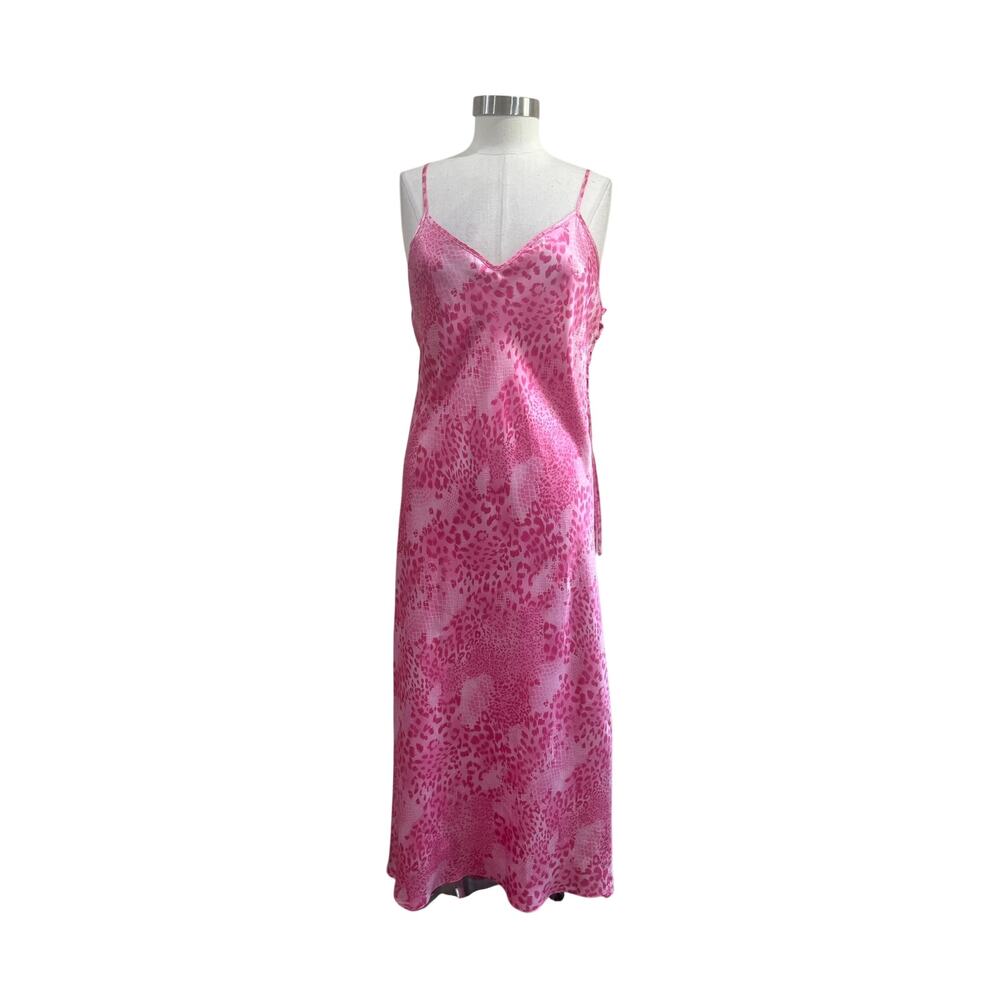 Secret Treasures Pink Satin Floral Slip Dress Y2K Maxi Nightgown XL